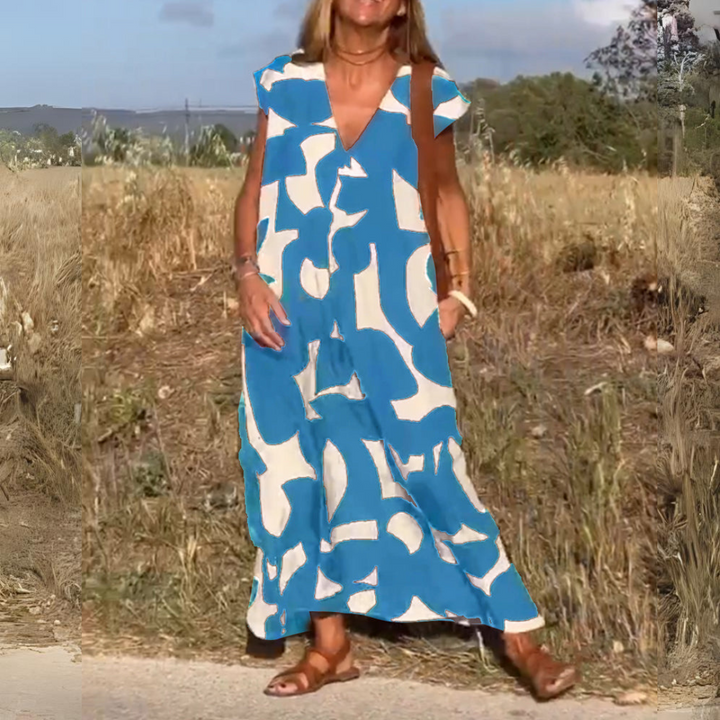 Elena™  |  Printed Dress V-neck