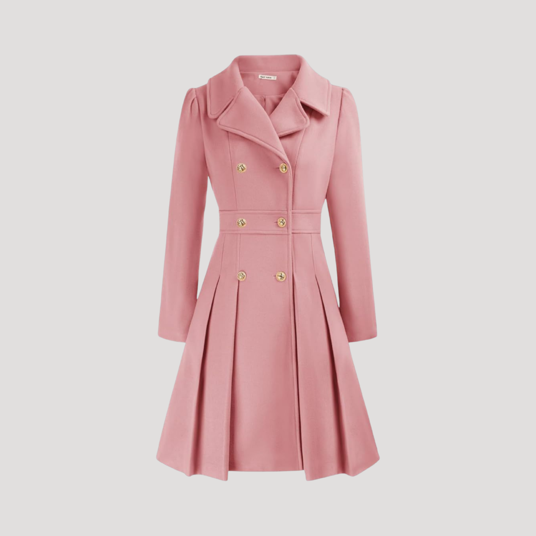 Elegant Double-Breasted Women's Overcoat
