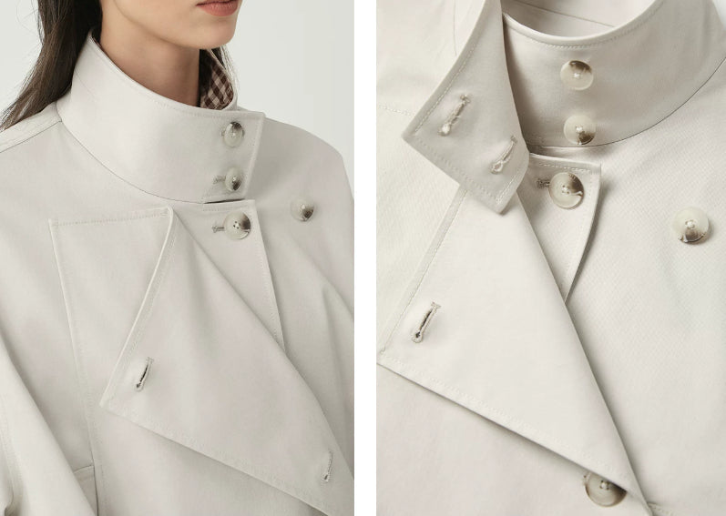 Women's Crossed Jacket with High Collar – Elegant Fitted Style Small Size