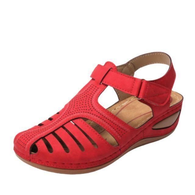 Cut-out Leather Sandals with Ankle Strap EB EB