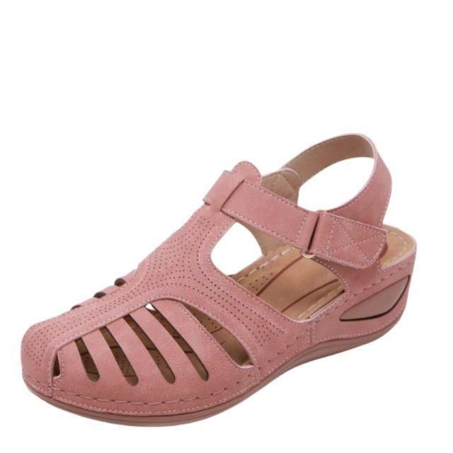 Cut-out Leather Sandals with Ankle Strap EB EB