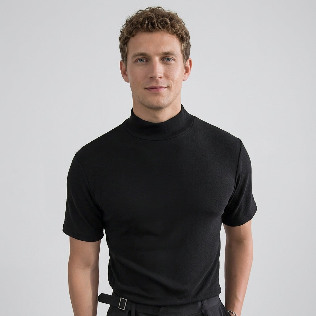 Stretch Crew Neck T Shirt Everyday Casual Top For Men