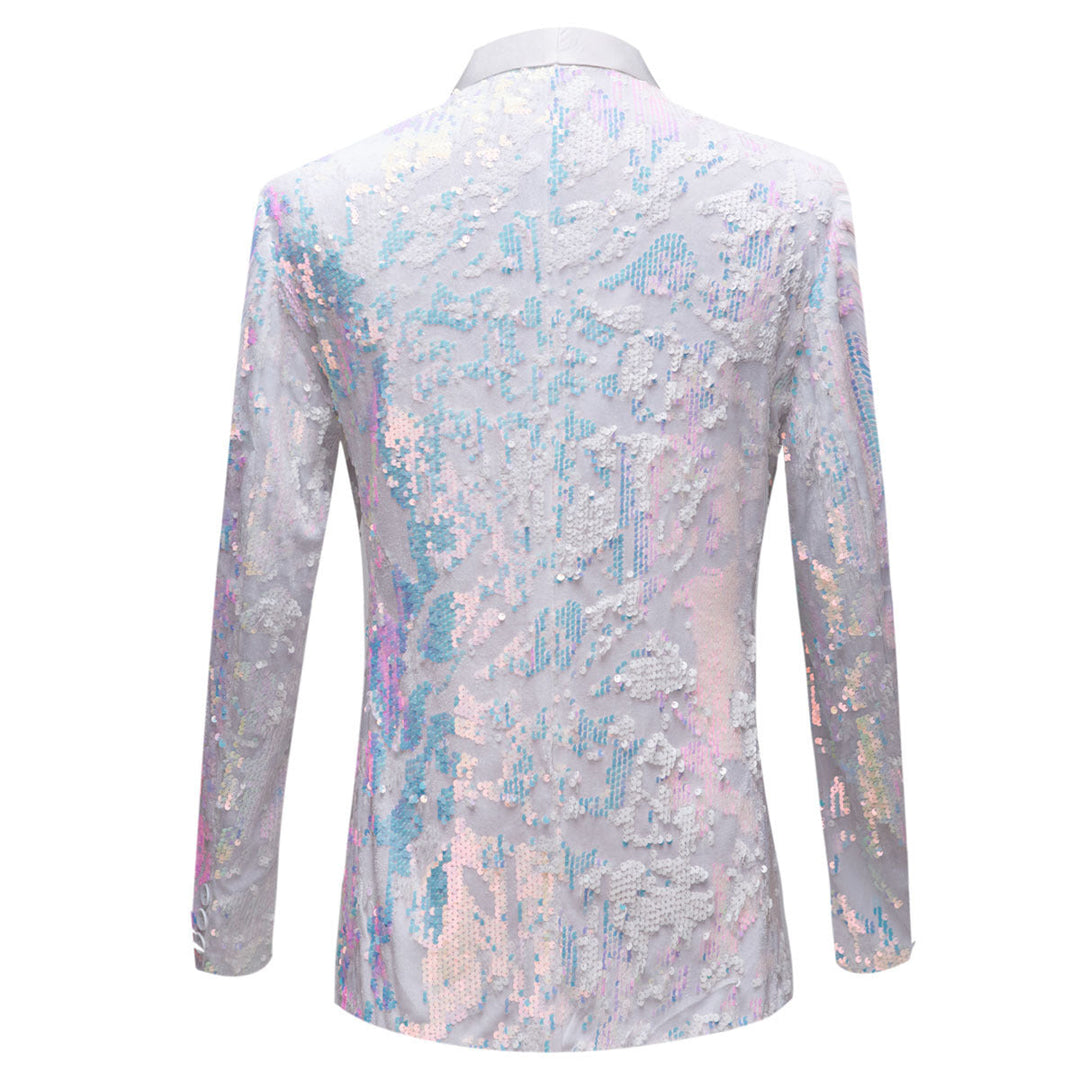 Glitter Blazer with Festive Shawl Collar for Men