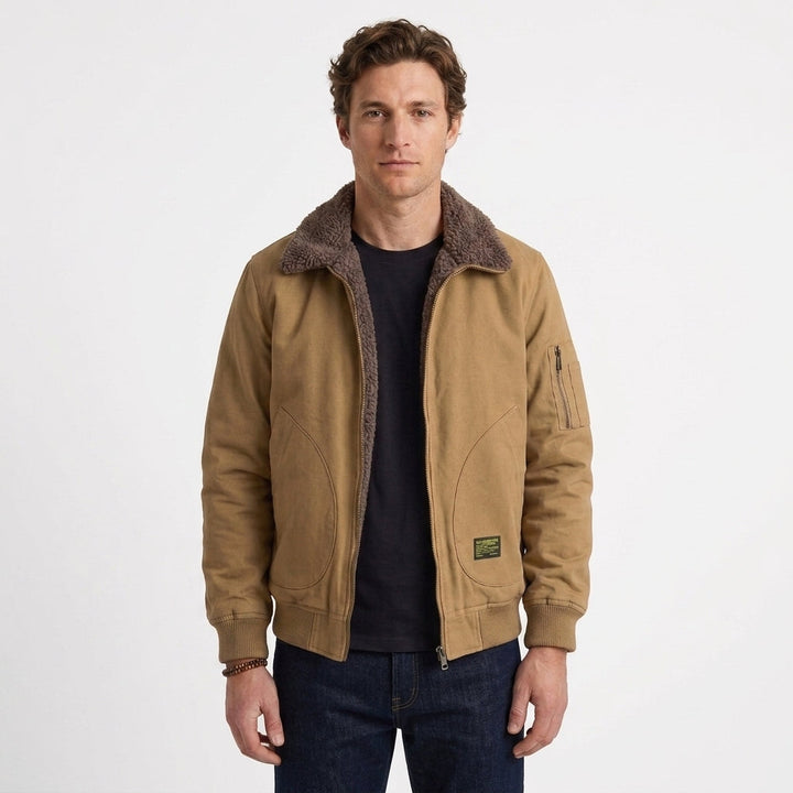 Sherpa Lined Aviator Jacket for Men