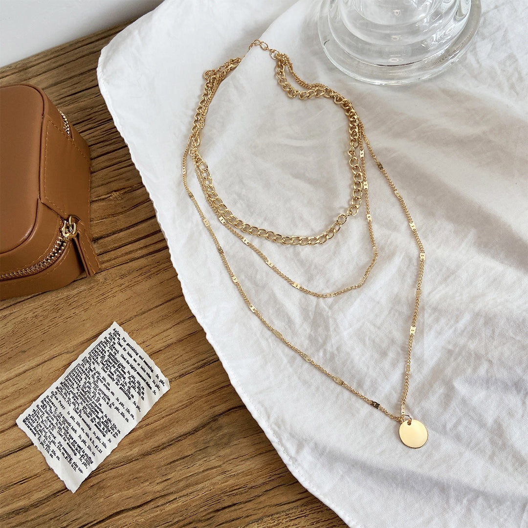 Women's Layered Chain Necklace Set - Gold & Silver Options