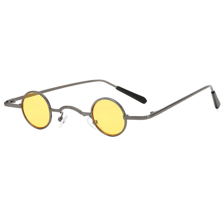 Men's Retro Round Frame Sunglasses Timeless Style, view 2 - Elena Harper