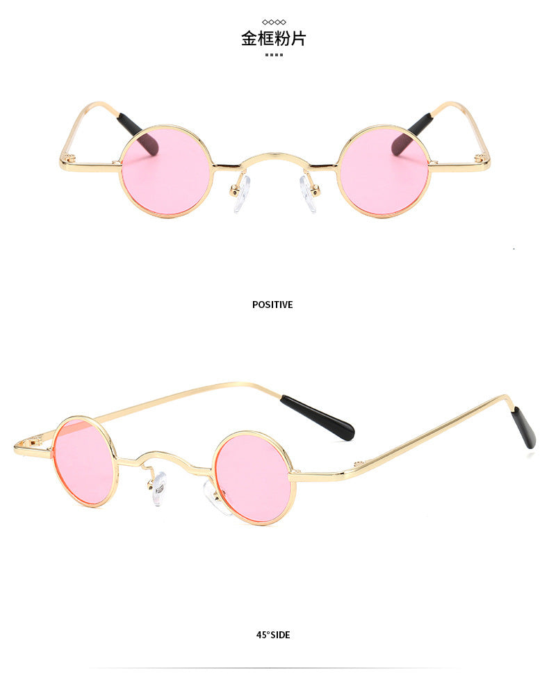 Men's Retro Round Frame Sunglasses Timeless Style, view 6 - Elena Harper
