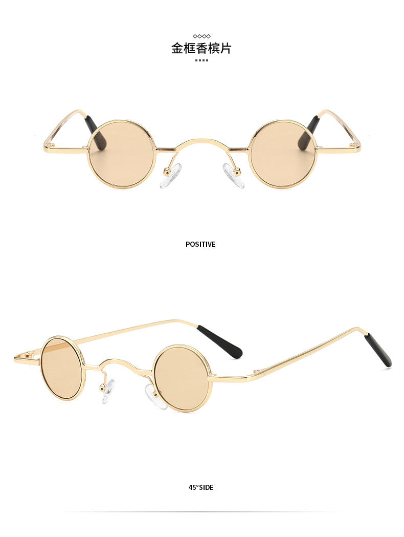 Men's Retro Round Frame Sunglasses Timeless Style, view 5 - Elena Harper