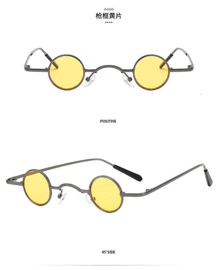 Men's Retro Round Frame Sunglasses Timeless Style, view 8 - Elena Harper
