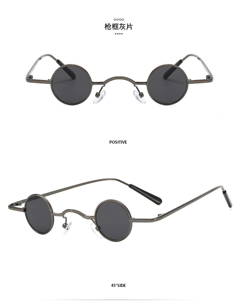 Men's Retro Round Frame Sunglasses Timeless Style, view 7 - Elena Harper