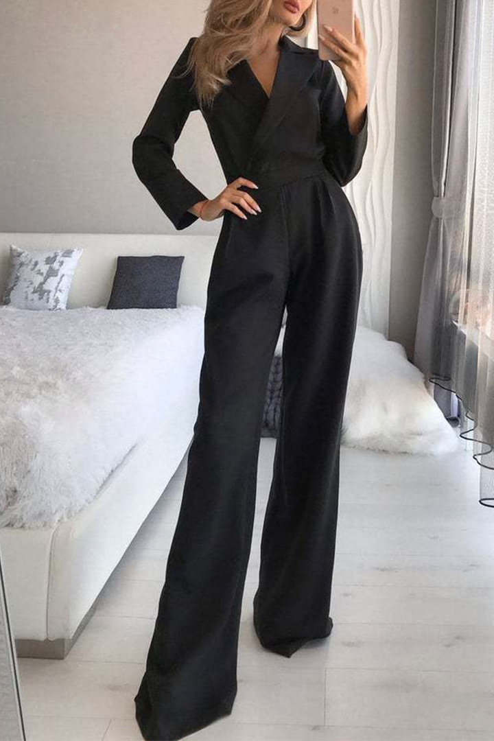 Hortense - Elegant Jumpsuit with Classic Collar and Structured Cut