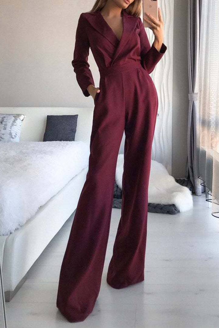 Hortense - Elegant Jumpsuit with Classic Collar and Structured Cut