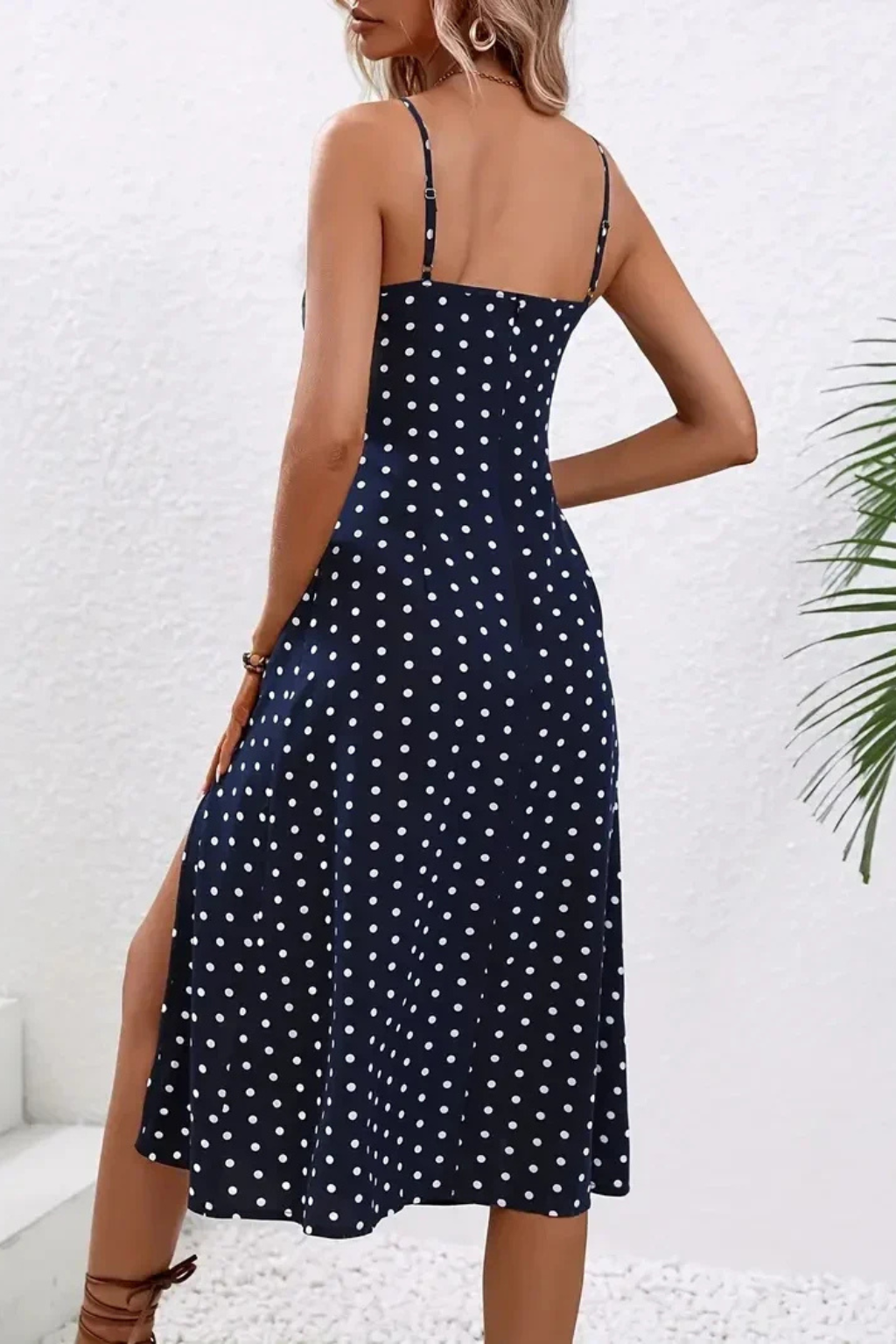 Floral Midi Slip Dress Spaghetti Strap Side Split Summer Holiday