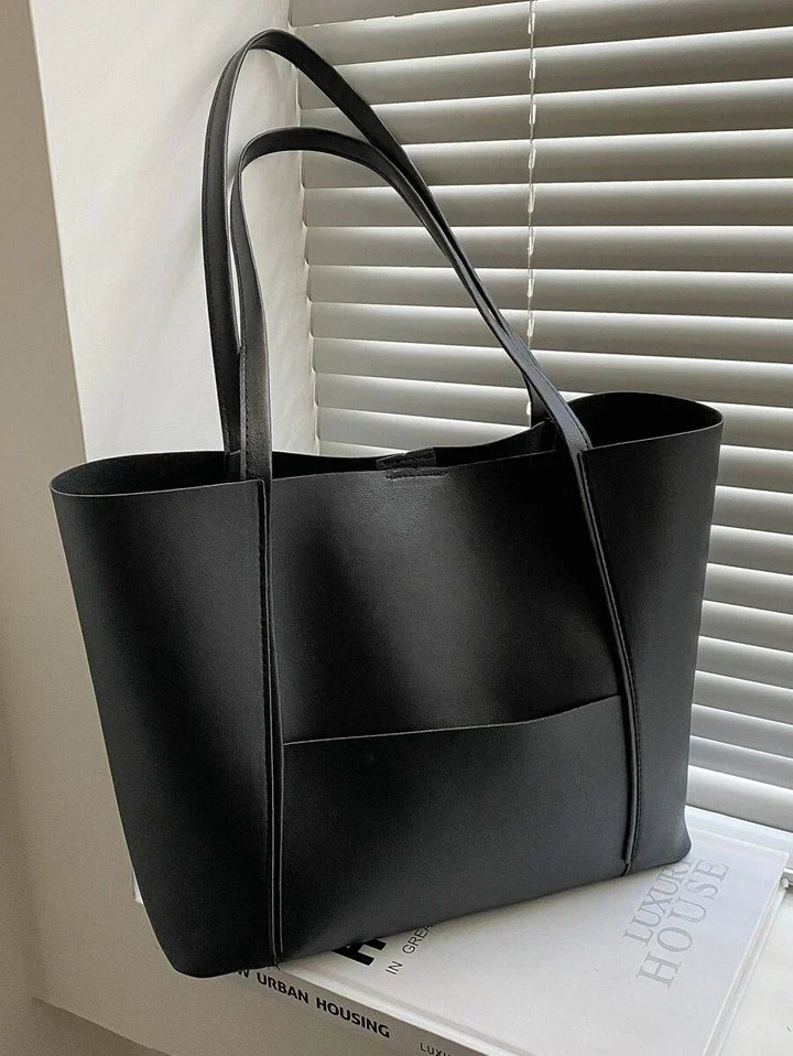 Leather tote bag for women with top handle – Chic and elegant large size