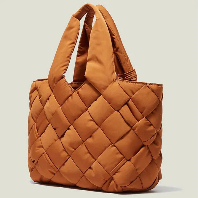 Quilted Canvas Shopper Bag for Women - Sara