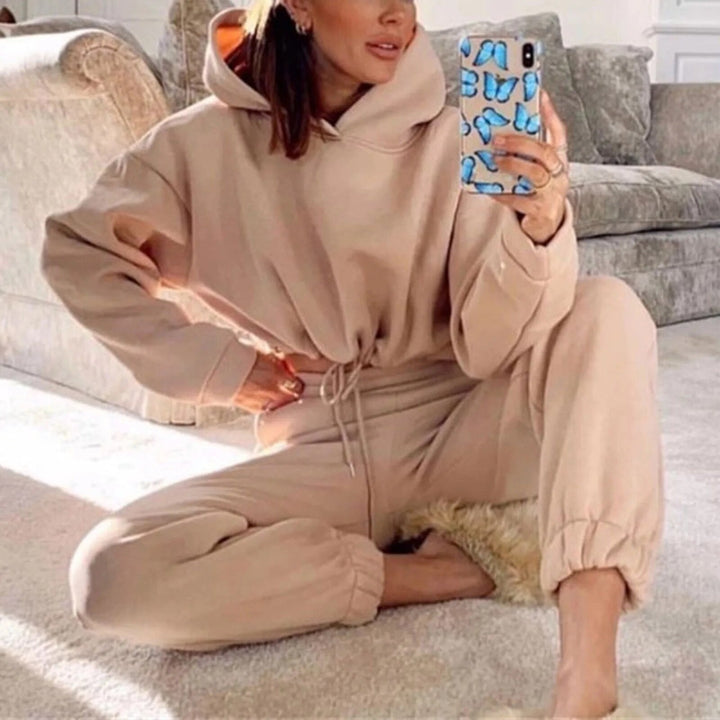 Nora Casual and Trendy Crop Tracksuit Set, view 4 - Elena Harper