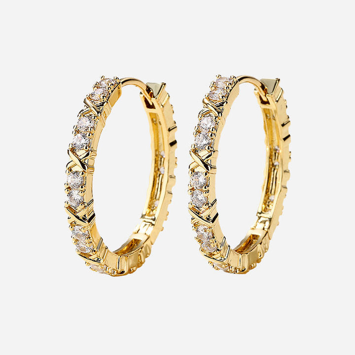 Aurelisse™  |  Zirconia Cross Earrings Gold
