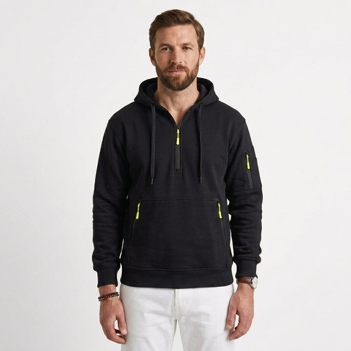 Half Zip Hoodie With Pockets For Men
