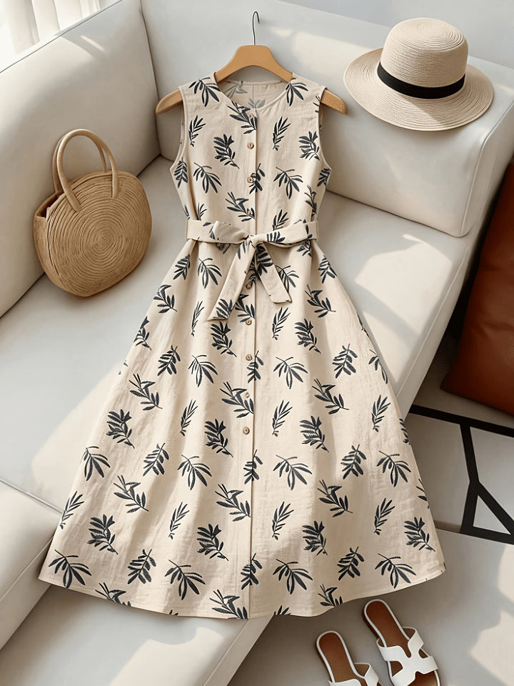Constance Belted Sleeveless Midi Dress - Elena Harper