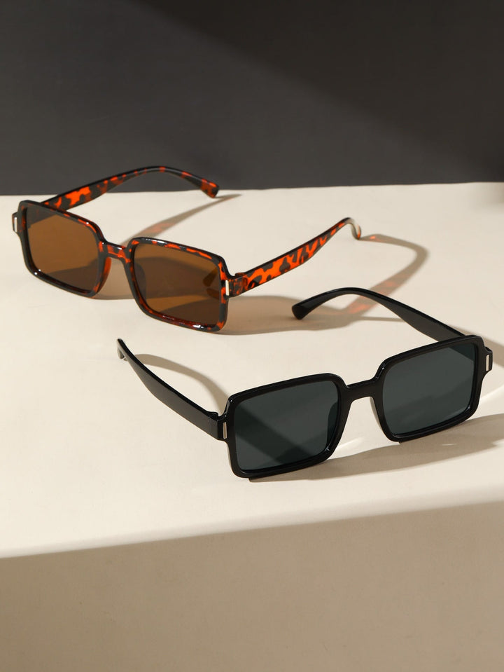 2 Pairs of Fashion Glasses with Square Frame, Tortoiseshell