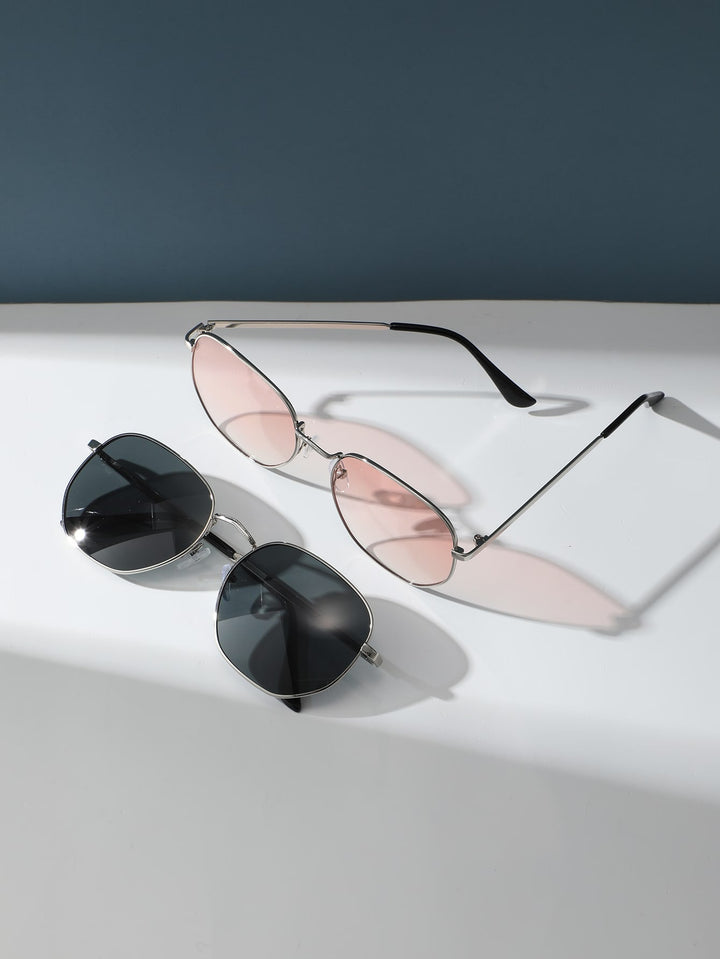 2 Pairs of Fashion Glasses with Metal Frame