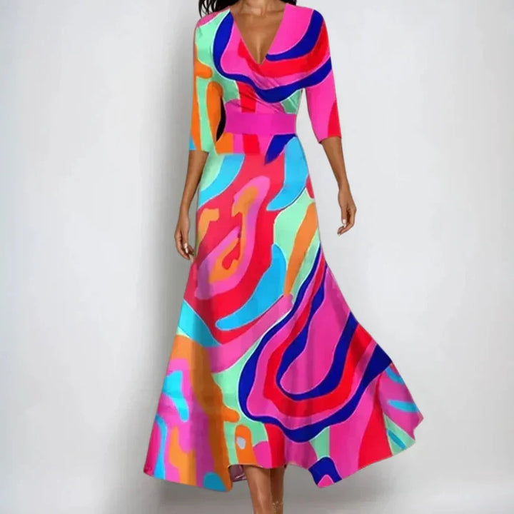 Ladies A-Line Dress Suitable for Festive Occasions and Summer Wear, view 4 - Elena Harper