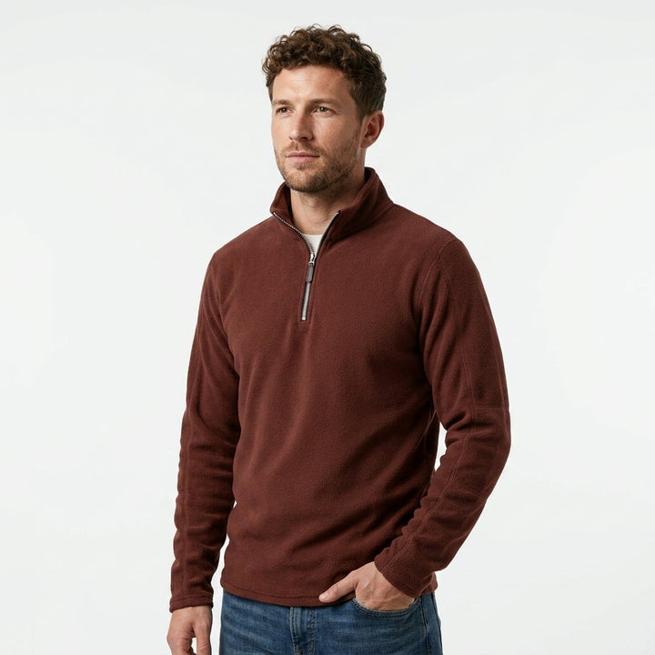 FLEECE ZIP HENLEY SWEATSHIRT FOR MEN