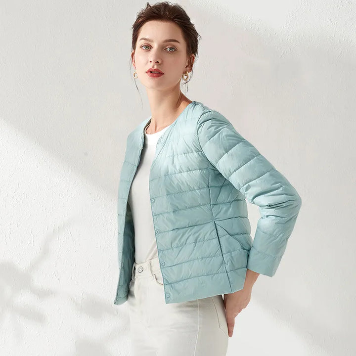 Women's Lightweight Collarless Slimming Puffer Jacket