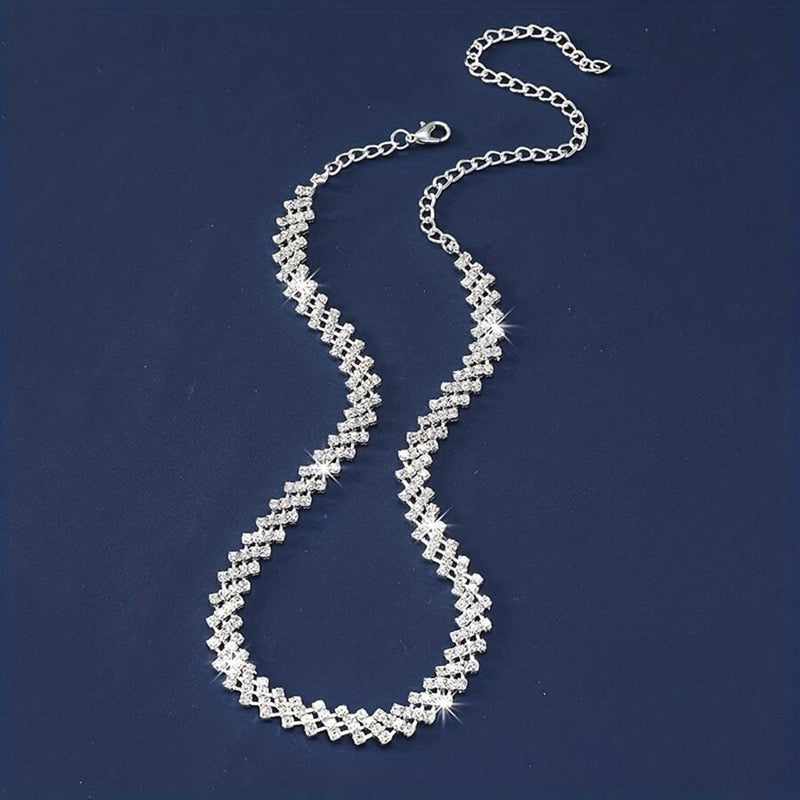 Retro Rhinestone Collar Chain