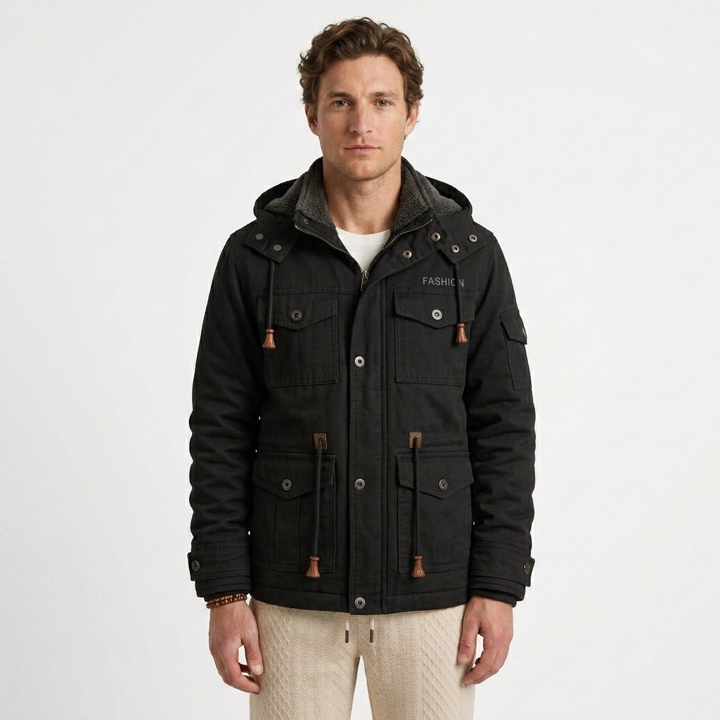 Structured Utility Jacket with Multiple Pockets