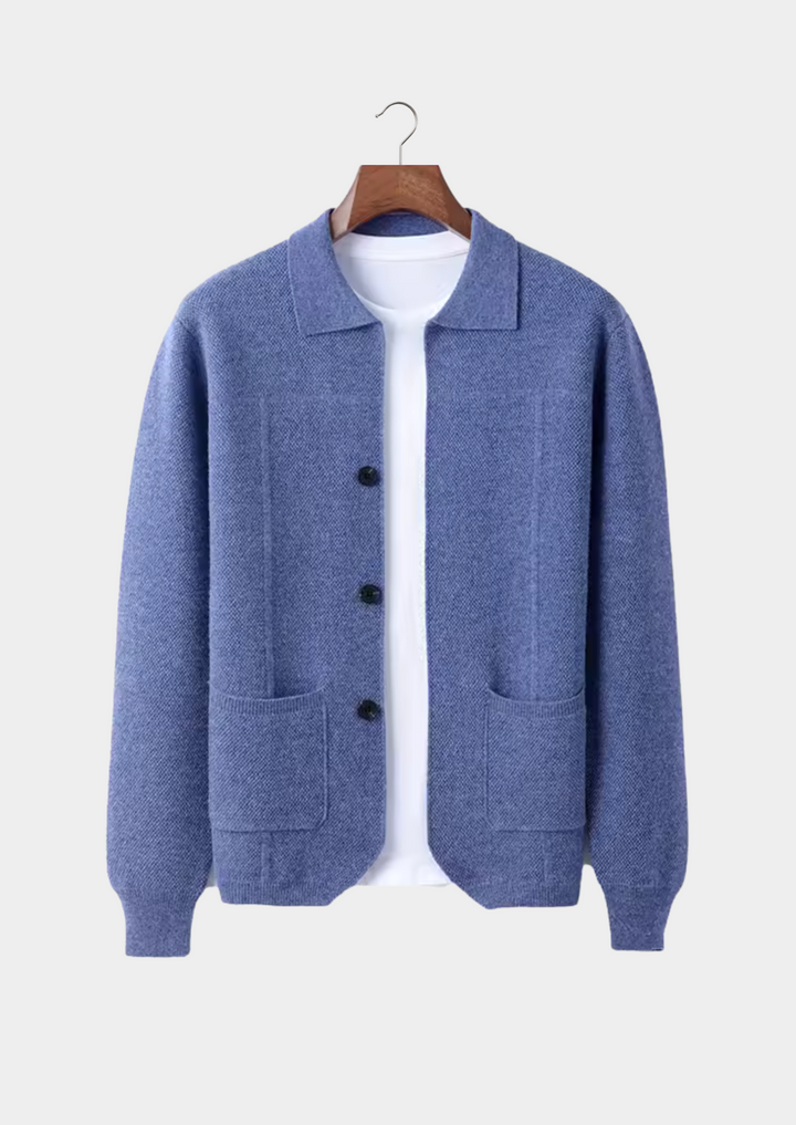 Emma & Rose merino wool button overshirt — premium knitwear