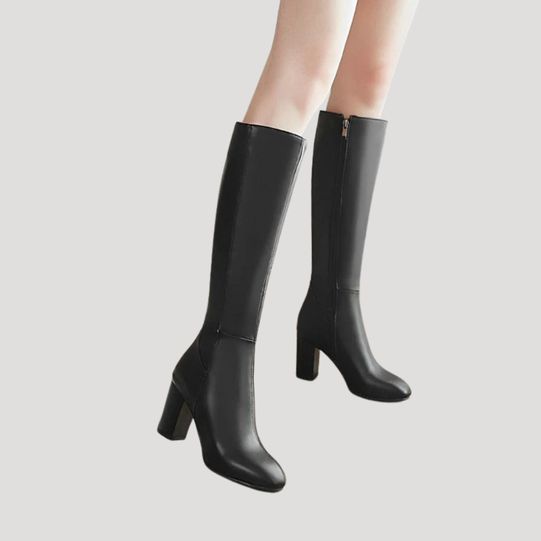 High Heeled Women's Boots with Square Heel