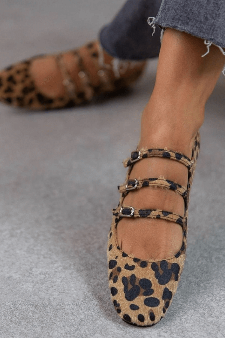 Leopard Buckle Flats | Flats