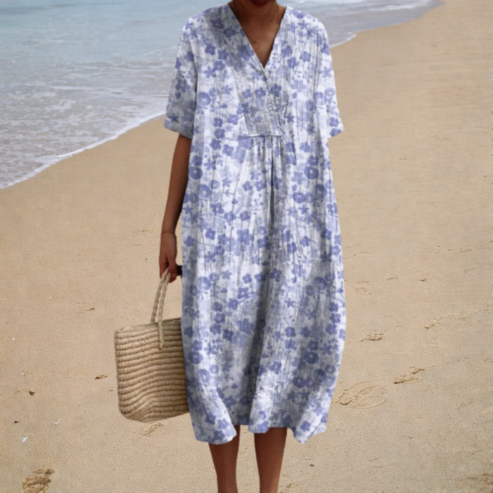 Adèle Long Floral Dress - Elena Harper