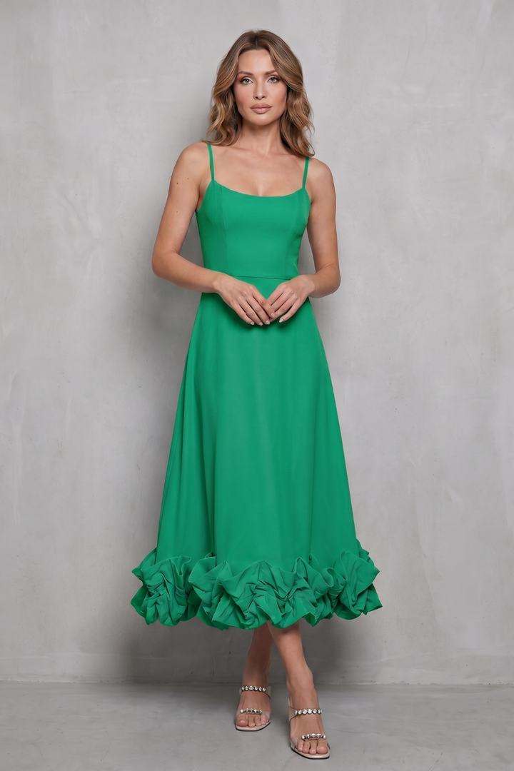 Elowenne – Romantic ruffle hem – Sleeveless midi dress