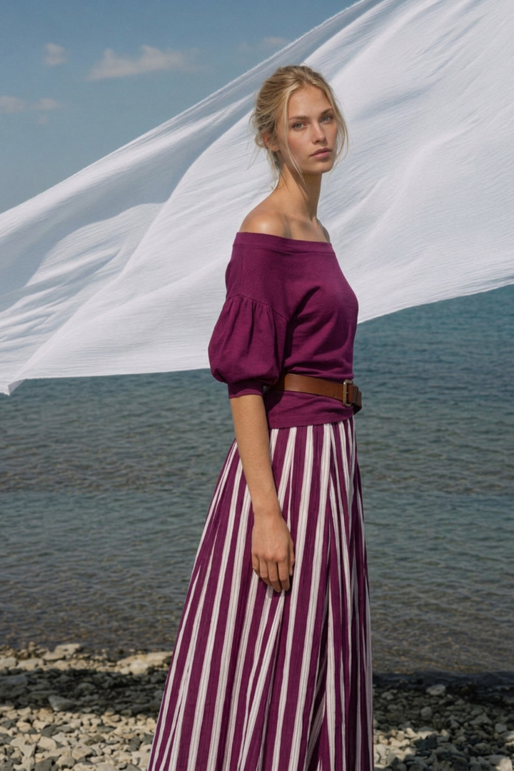 Women's Two-Piece Top & Skirt Set - Elena Harper