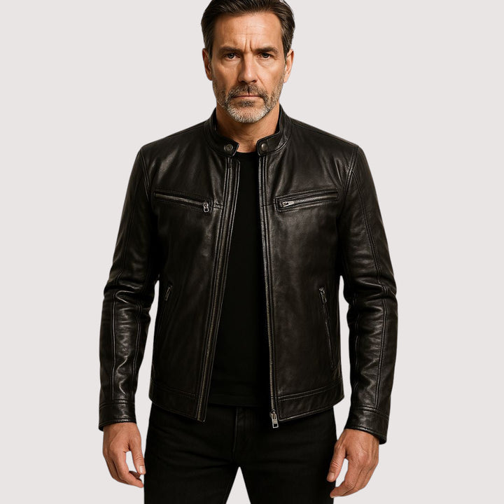 Elegant Leather Jacket for Men – Genuine Leather, Timeless Style, All-Season Comfort