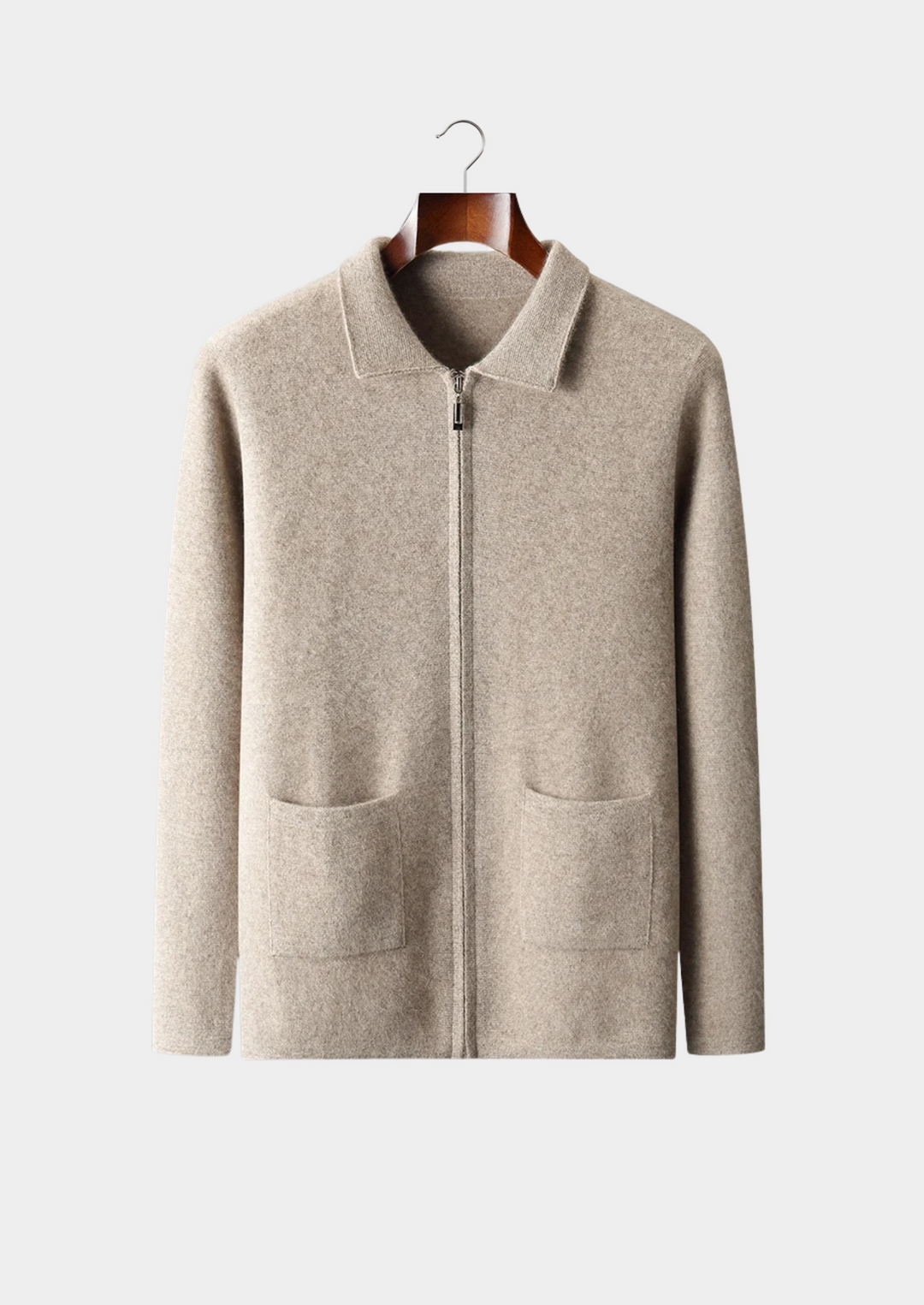 100% Cashmere Zipper Cardigan, view 6 - Elena Harper