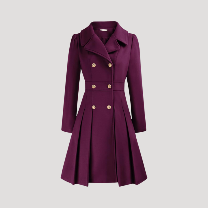 Elegant Double-Breasted Women's Overcoat