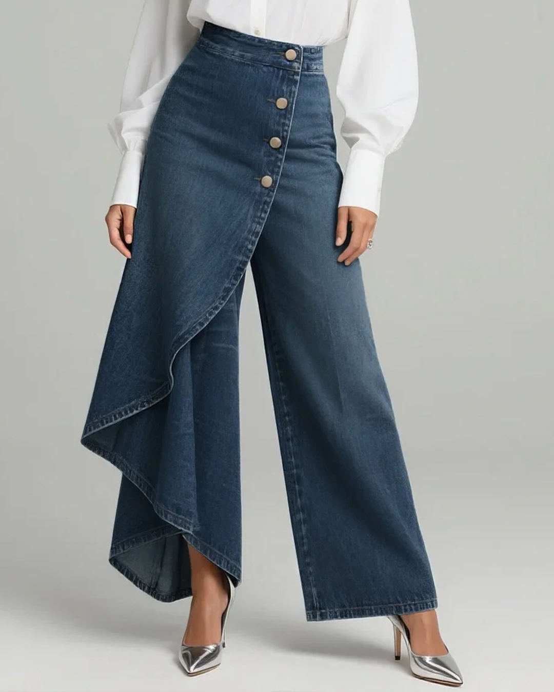 Ashley Denim Wrap Trousers - Elena Harper