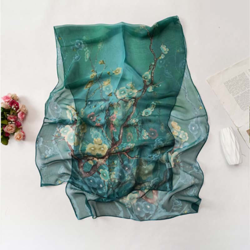 Vintage Floral Print Scarf