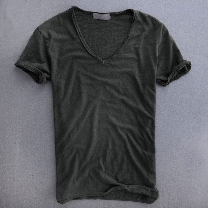 André Ferran Slub-Cotton V-Neck