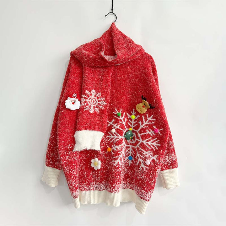Two-Piece Sweater and Christmas Scarf