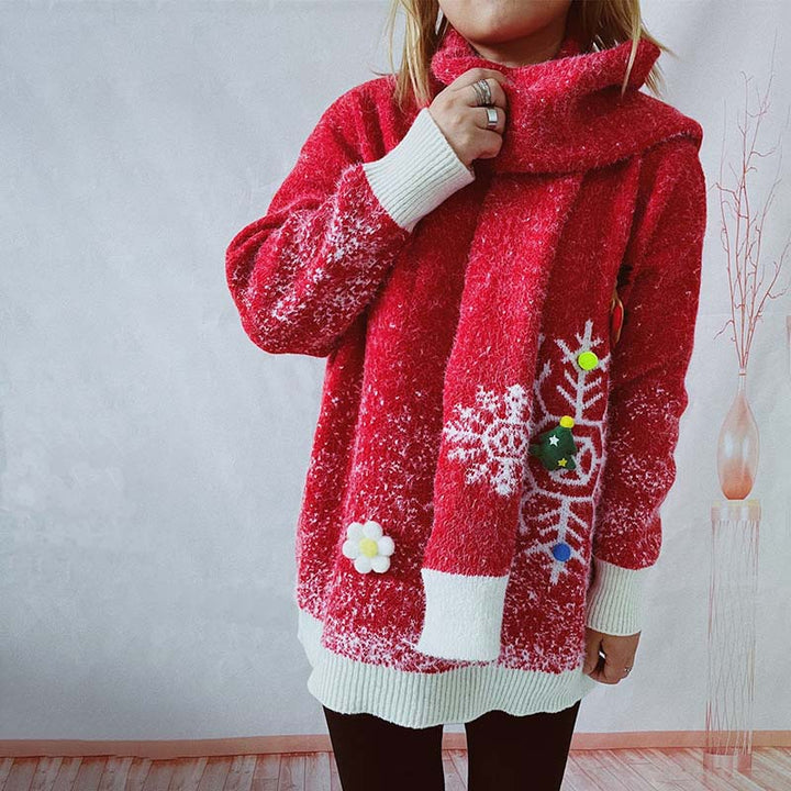 Two-Piece Sweater and Christmas Scarf