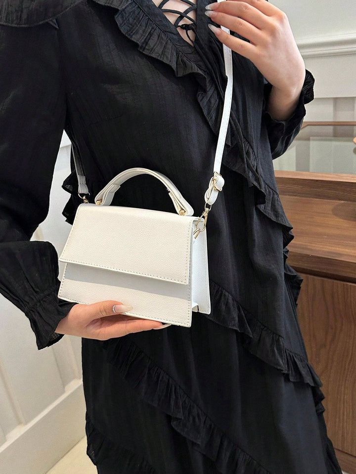 Mini Square Flip Handbag | Crossbody Bag | Casual Solid Color Bag for Women