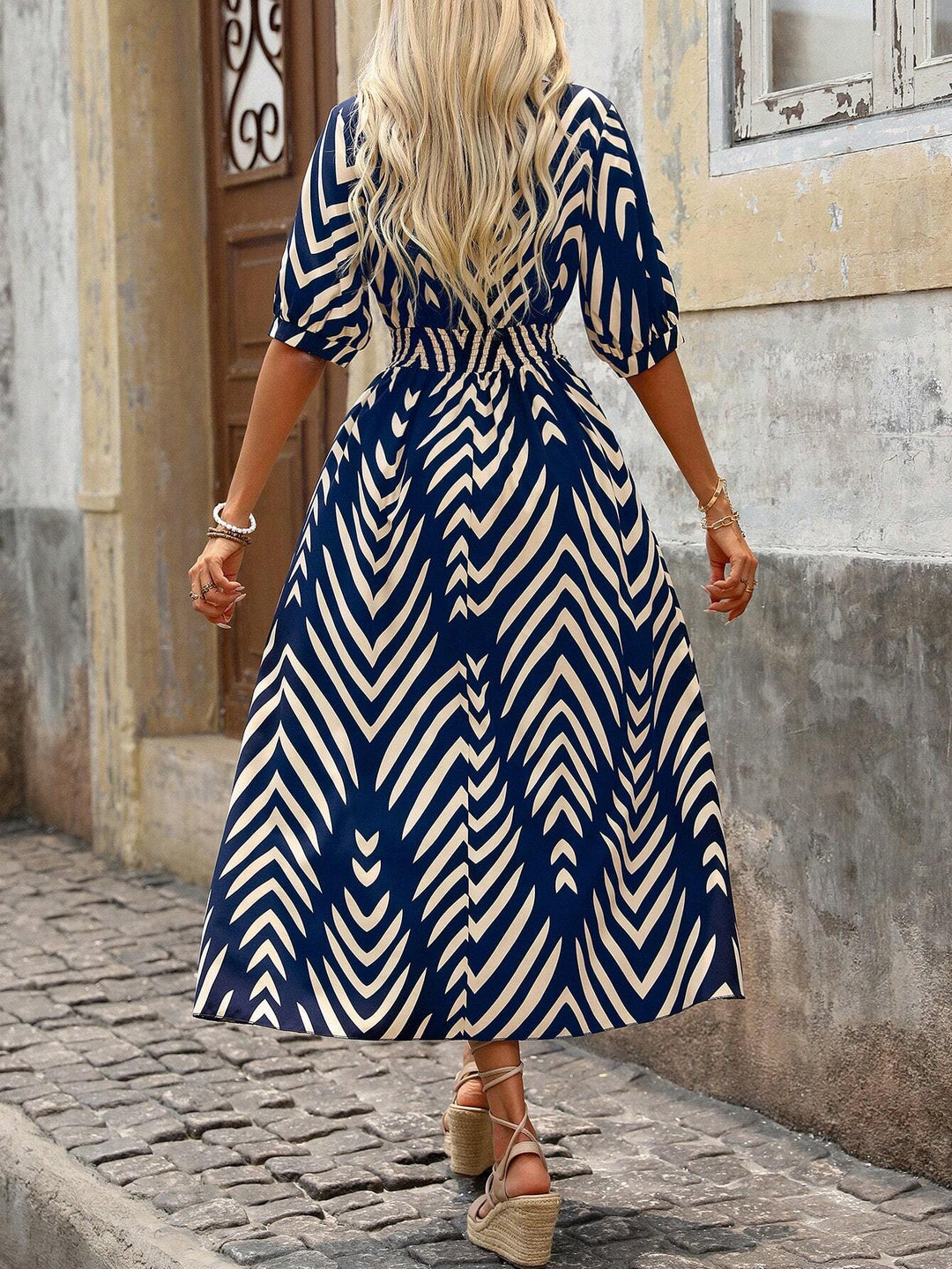 Women's Boho Geometric Print Maxi Dress