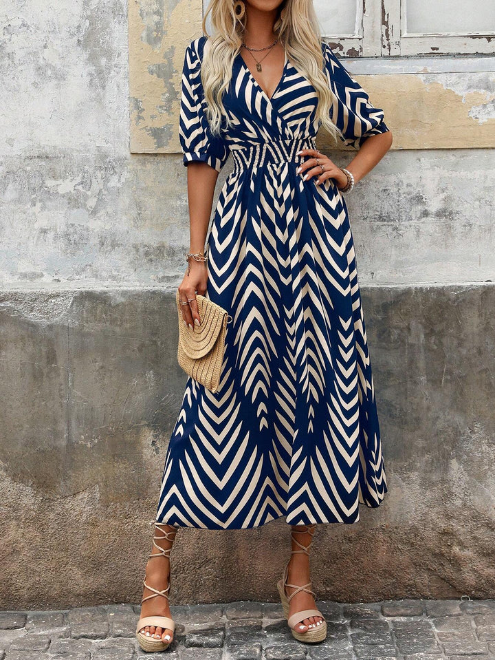 Women's Boho Geometric Print Maxi Dress
