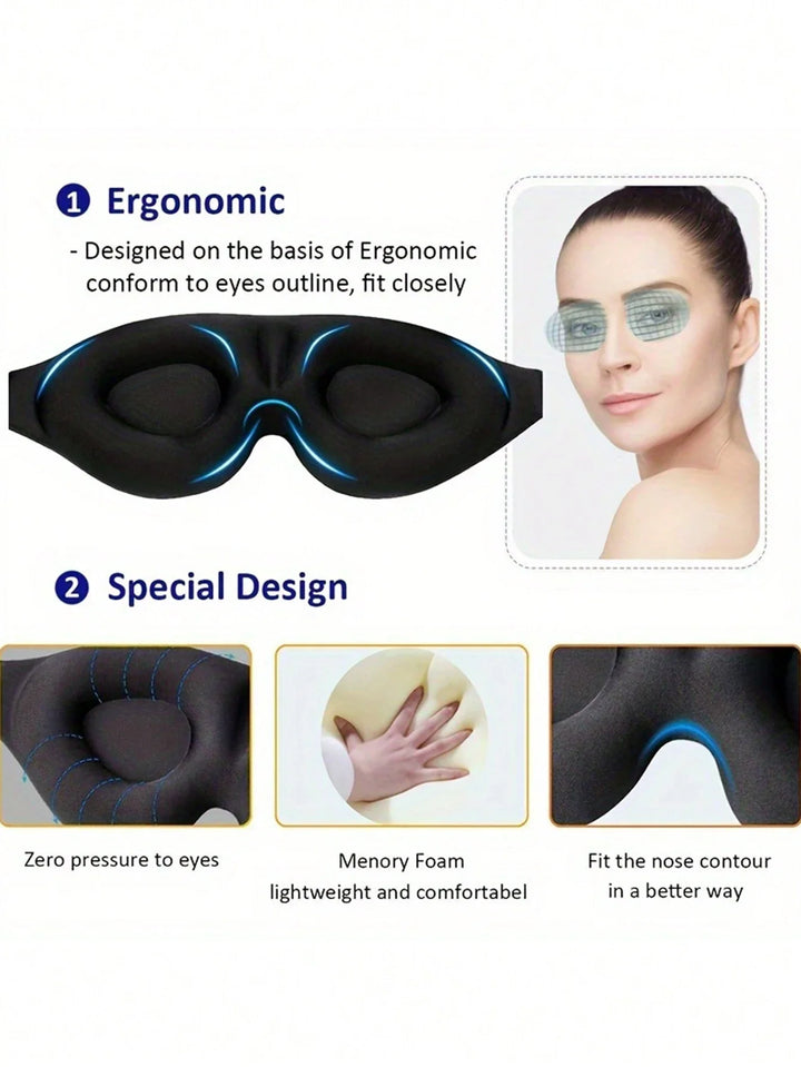 3D Sleep Mask for Travel & Relaxation Sleep Mask Comfortable and Light-Blocking Eye Mask for Optimal Rest, view 4 - Elena Harper