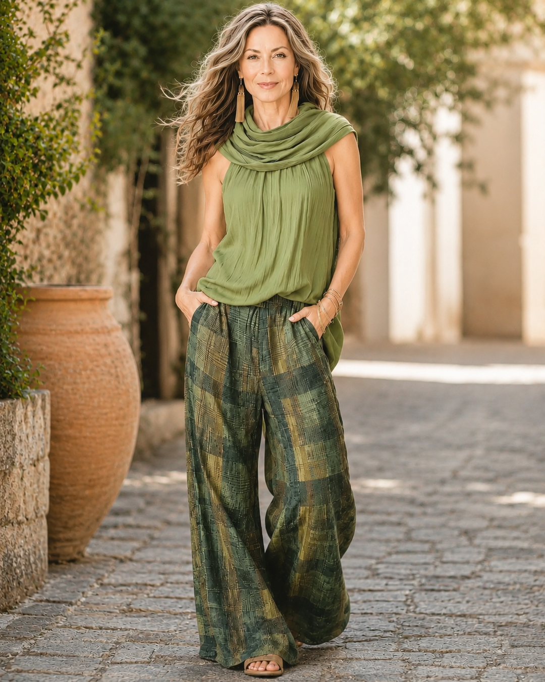 Éva Bohemian Two-Piece Set with Wide Legs - Elena Harper
