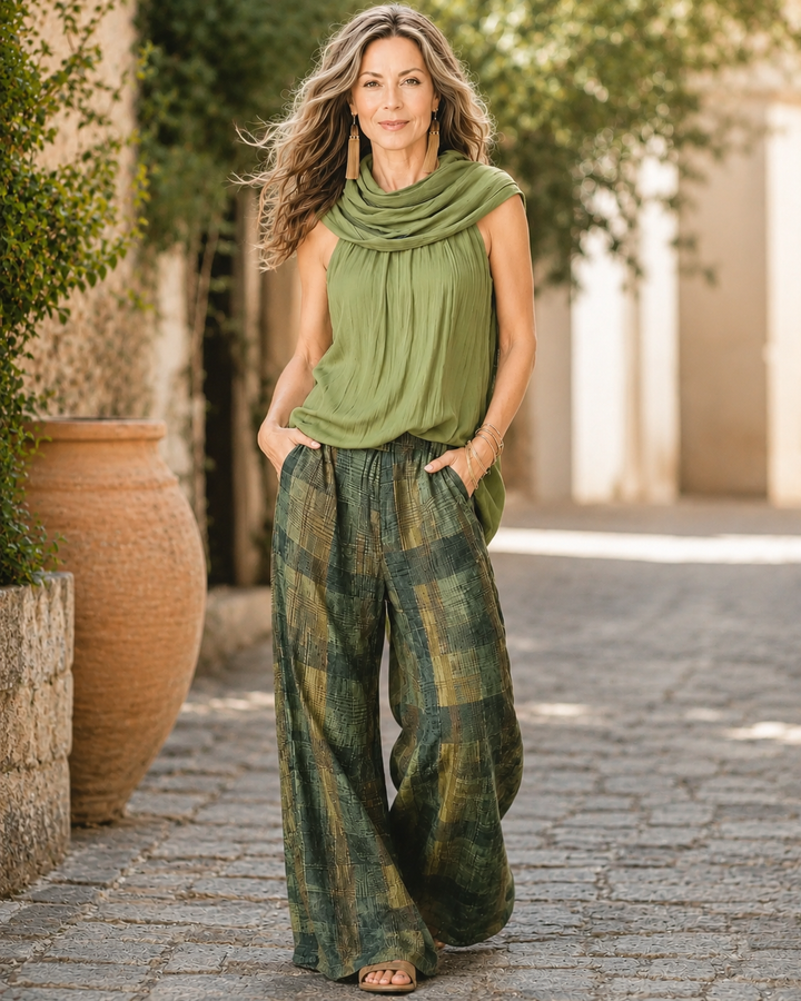 Éva Bohemian Two-Piece Set with Wide Legs - Elena Harper